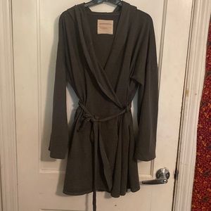 Grey bathrobe